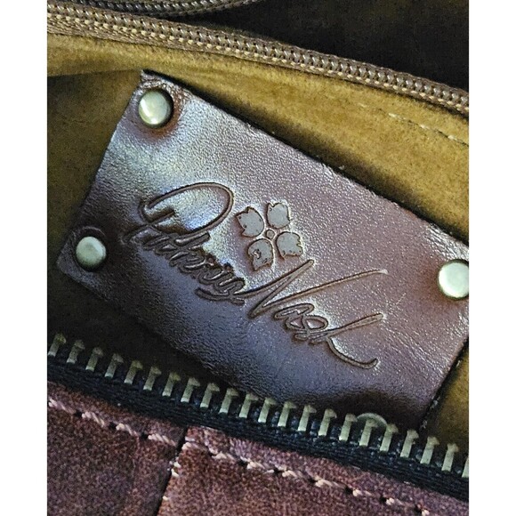 Patricia Nash Emiliano Woven Rust Brown Leather Tote Purse Crossbody Strap - Picture 5 of 14